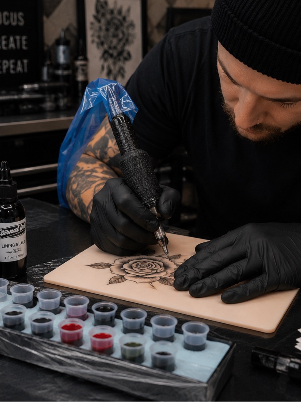 Tattoo & PMU artist Practice Skins and ink cups